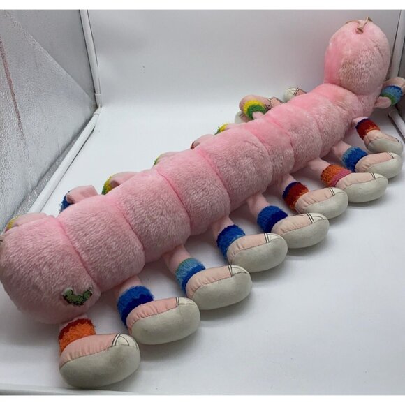 LOTS-A-LOTS-A-LEGGGGGGS Vintage 1984 Pink Caterpillar Plush 20 Legs Feet 80s - Picture 7 of 13
